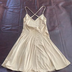 Suede tan dress right on top lose on bottom